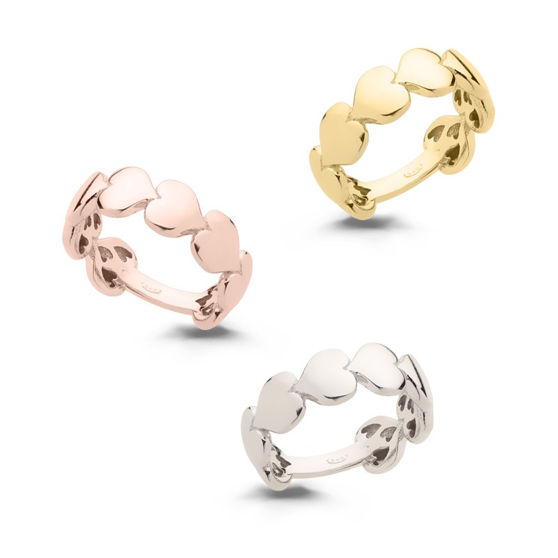 Anello Cuori in Argento 925