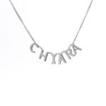 Collana con nome pendente e zirconi in argento 925
