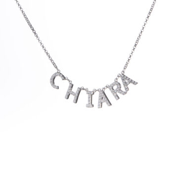 Collana con nome pendente e zirconi in argento 925