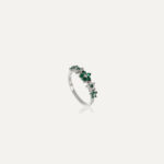Anello Flora con pietra colorata in argento 925