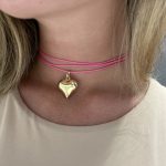 Choker nastro colorato e pendente in argento925