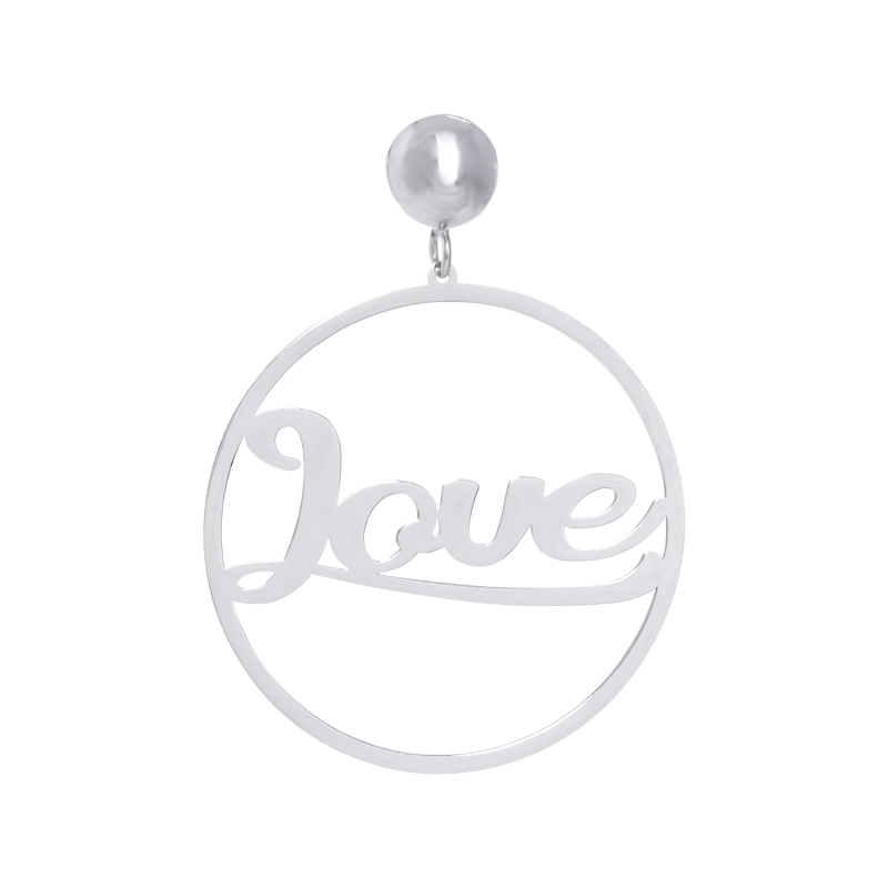 Orecchini pendente love in argento 925
