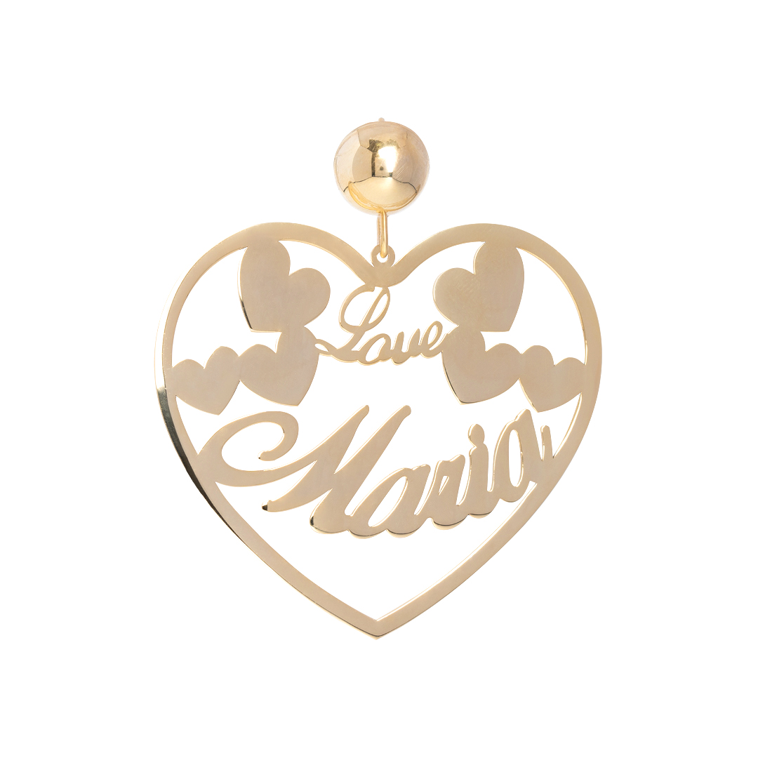 Orecchini cuore pendente personalizzato in argento 925