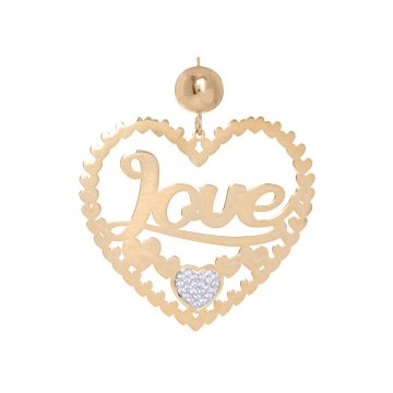 Orecchini cuore pendente love in argento 925