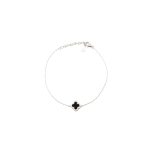 Bracciale quadrifoglio nero in argento 925